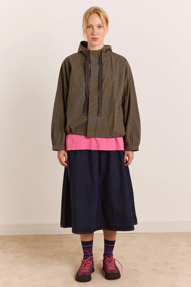 Damson Madder Blake Orion Check Hooded Jacket