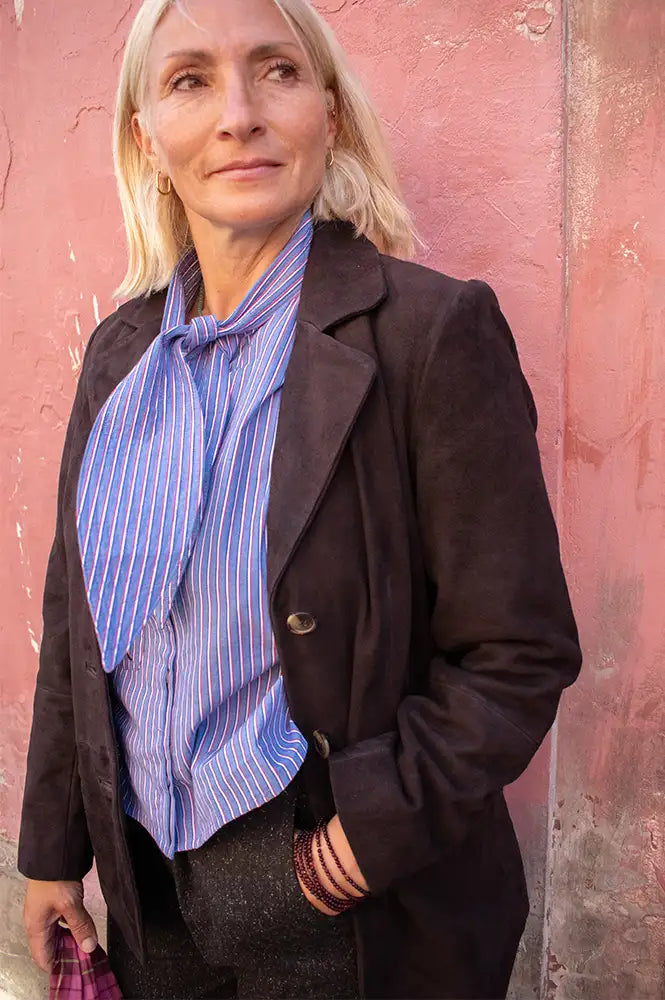 Yerse Americana Chocolate Suede Jacket