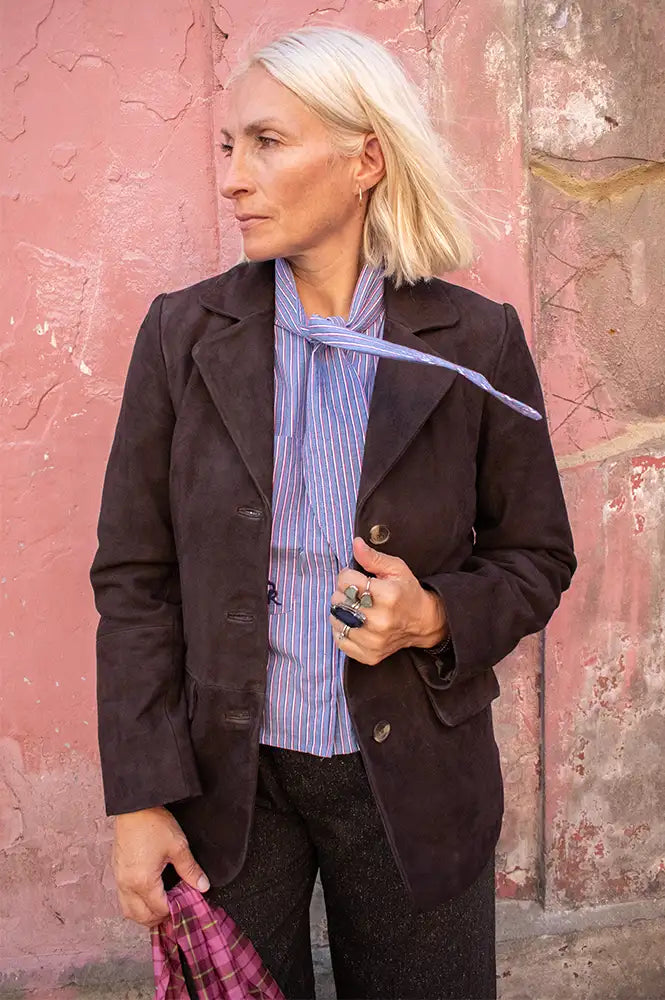 Yerse Americana Chocolate Suede Jacket