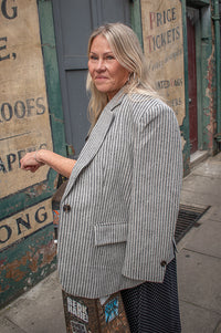 Stella Nova Striped Oversized Wool Blazer - The Mercantile London