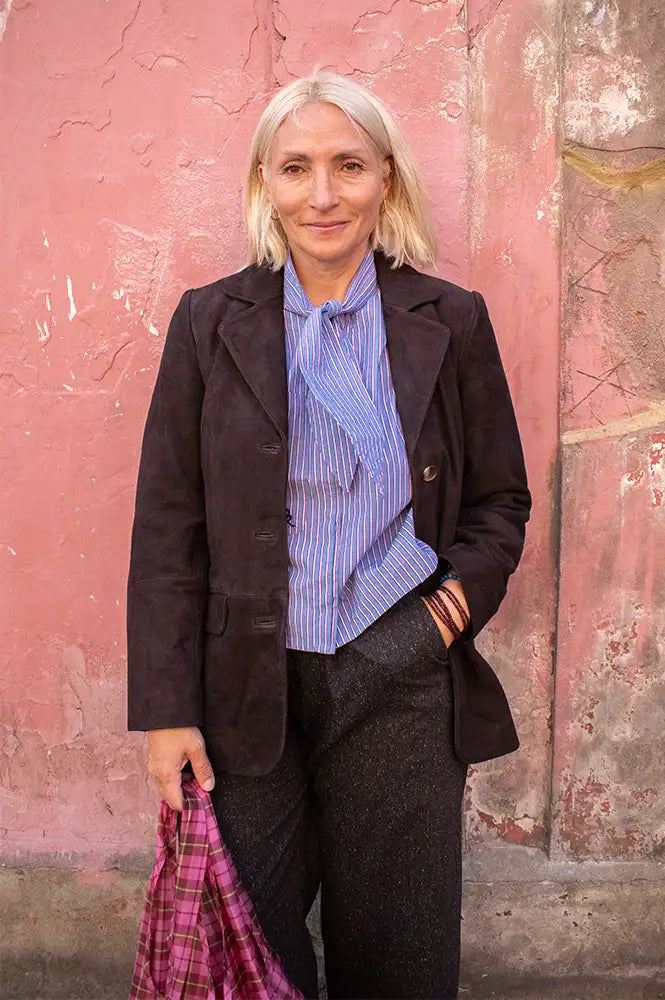 Yerse Americana Chocolate Suede Jacket