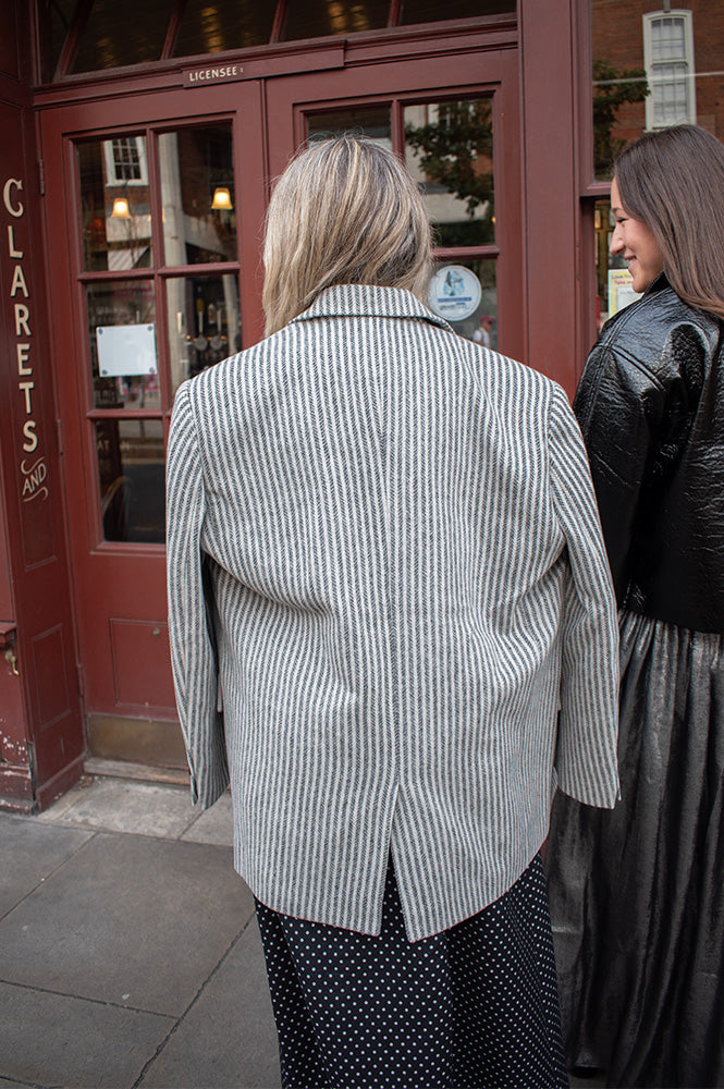 Stella Nova Striped Oversized Wool Blazer - The Mercantile London