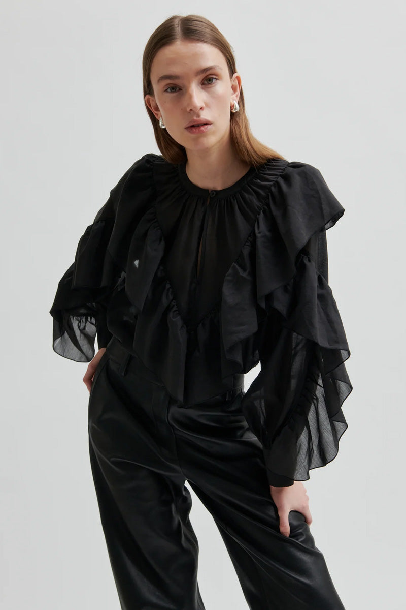 Second Female Fria Black Blouse - The Mercantile London