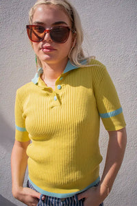 Dr Bloom Trina Gold Knitted Top - The Mercantile London