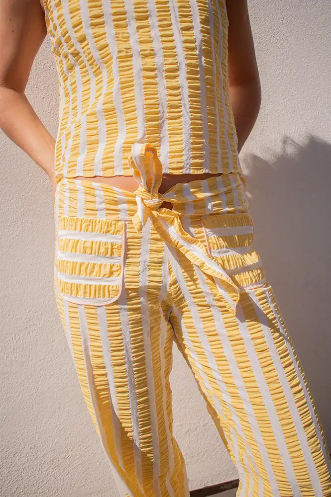 Dr Bloom Lazo Yellow Stripe Trousers - The Mercantile London