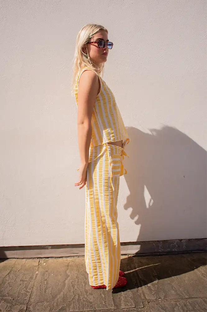 Dr Bloom Lazo Yellow Stripe Trousers - The Mercantile London