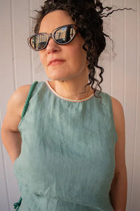 Dr Bloom Darling Green Linen Top - The Mercantile London