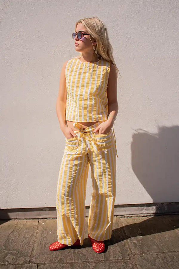 Dr Bloom Travel Yellow Stripe Top - The Mercantile London