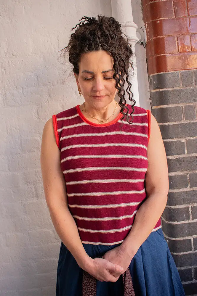 Dr Bloom Chupito Wine Knitted Vest - The Mercantile London