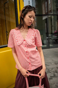 Compania Fantastica Red Gingham Blouse