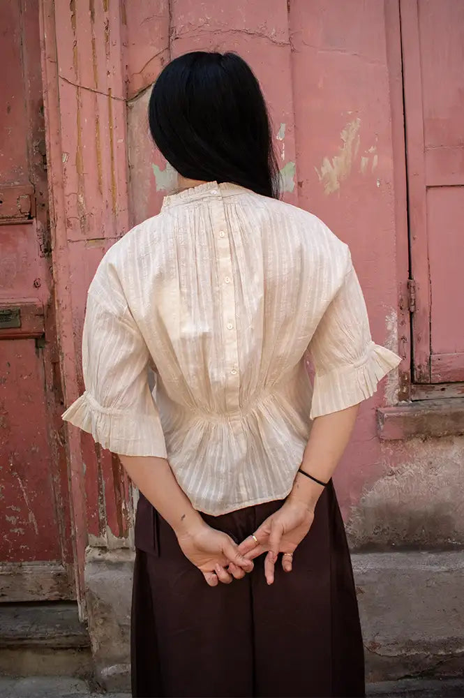 By-Bar Isabel Sand Dobby Blouse
