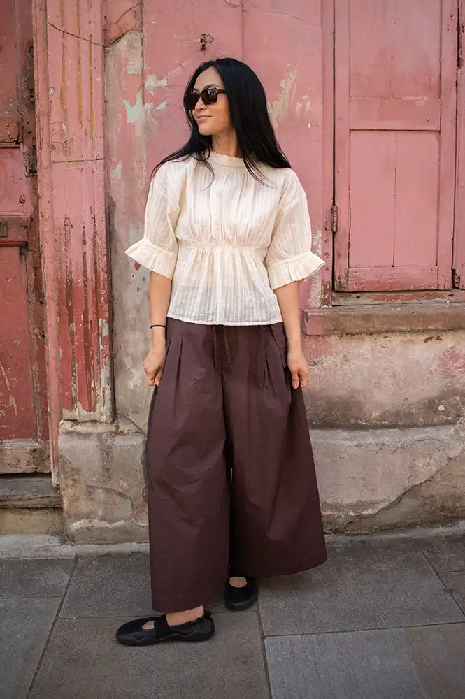 By-Bar Isabel Sand Dobby Blouse
