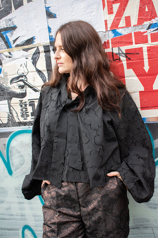 FRNCH Estefan Black Blouse - The Mercantile London