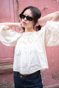 FRNCH Acasta Cream Blouse - The Mercantile London