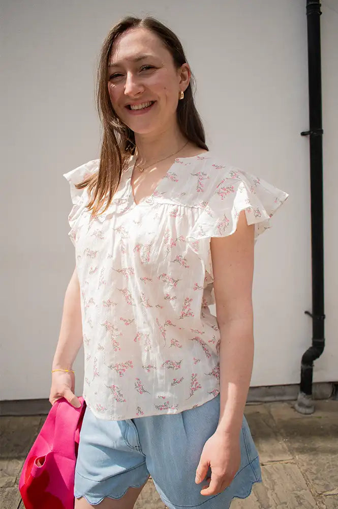 Fransa Easa Blushing Flowers Blouse - The Mercantile London