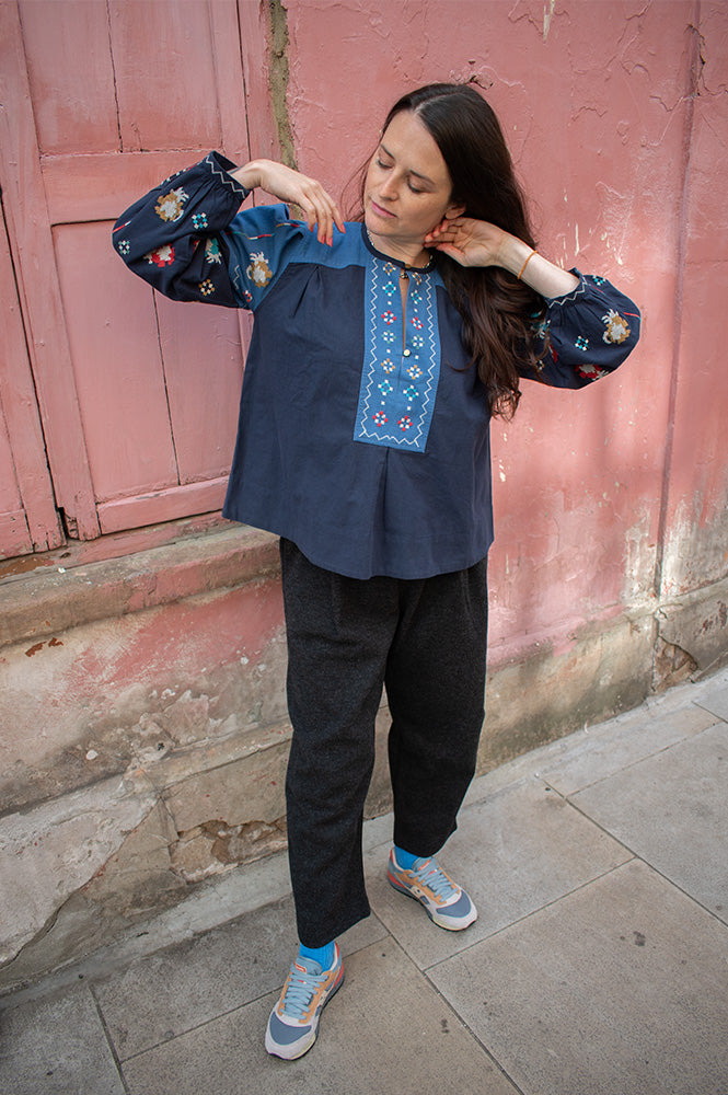 Leon & Harper Chuki Blue Blouse - The Mercantile London