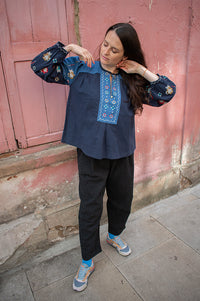 Leon & Harper Chuki Blue Blouse - The Mercantile London