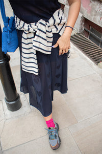 Nué Notes Belgrade Navy Skirt - The Mercantile London