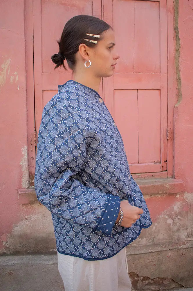 Marta Avril Navy Printed Jacket - The Mercantile London