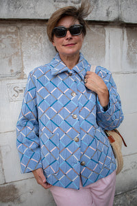 Nué Notes Presley Harlequin Blue Jacket - The Mercantile London