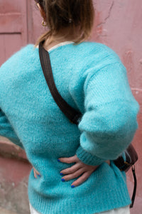 Maison Anje Beryton Uni Turquoise Pullover - The Mercantile London