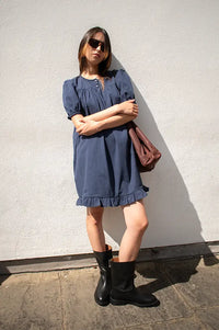 Mod Ref Frankie Navy Babydoll Ruffle Dress