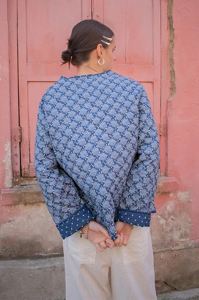 Marta Avril Navy Printed Jacket - The Mercantile London