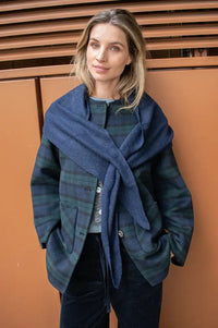 ICHI Gry Total Eclipse Knitted Triangle Scarf