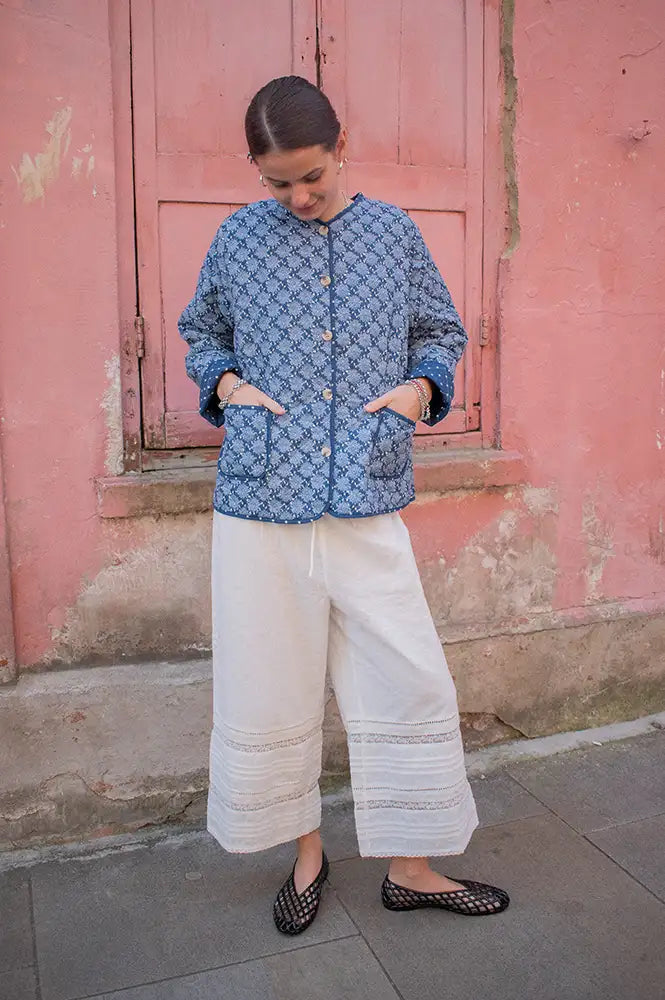 Marta Avril Navy Printed Jacket - The Mercantile London