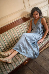 Faune Primrose Cornflower Blue Slip Dress - The Mercantile London