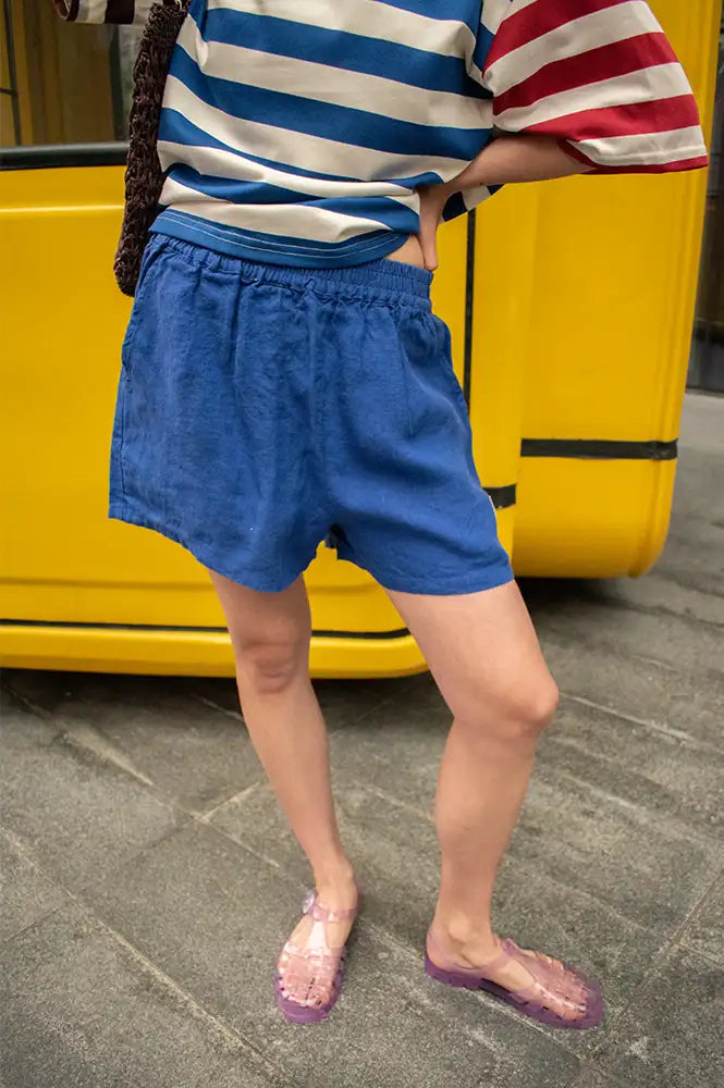 L.F. Markey Basic Cobalt Linen Shorts