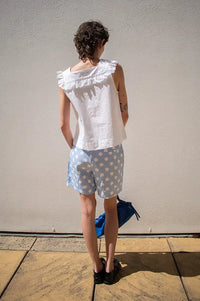 Daphne Marie Ciel Blue Polka Dot Shorts