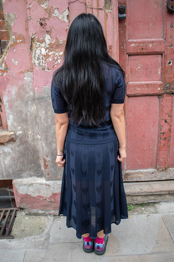 Nué Notes Belgrade Navy Skirt - The Mercantile London