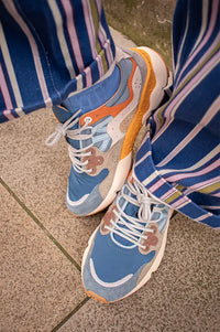 Flower Mountain Yamano 3 Azure & Sage Trainers - The Mercantile London