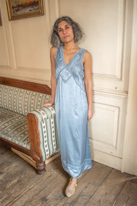 Faune Primrose Cornflower Blue Slip Dress - The Mercantile London