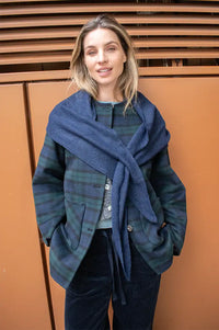 ICHI Gry Total Eclipse Knitted Triangle Scarf