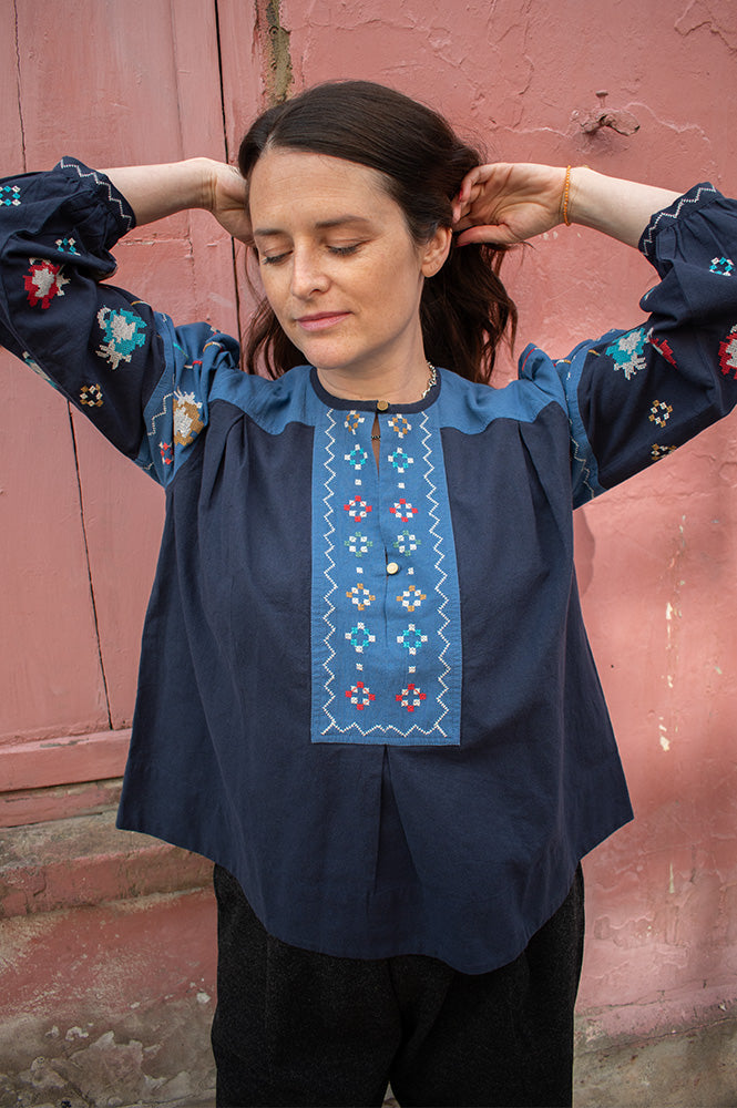 Leon & Harper Chuki Blue Blouse - The Mercantile London