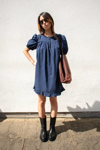 Mod Ref Frankie Navy Babydoll Ruffle Dress