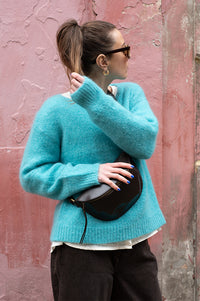 Maison Anje Beryton Uni Turquoise Pullover - The Mercantile London