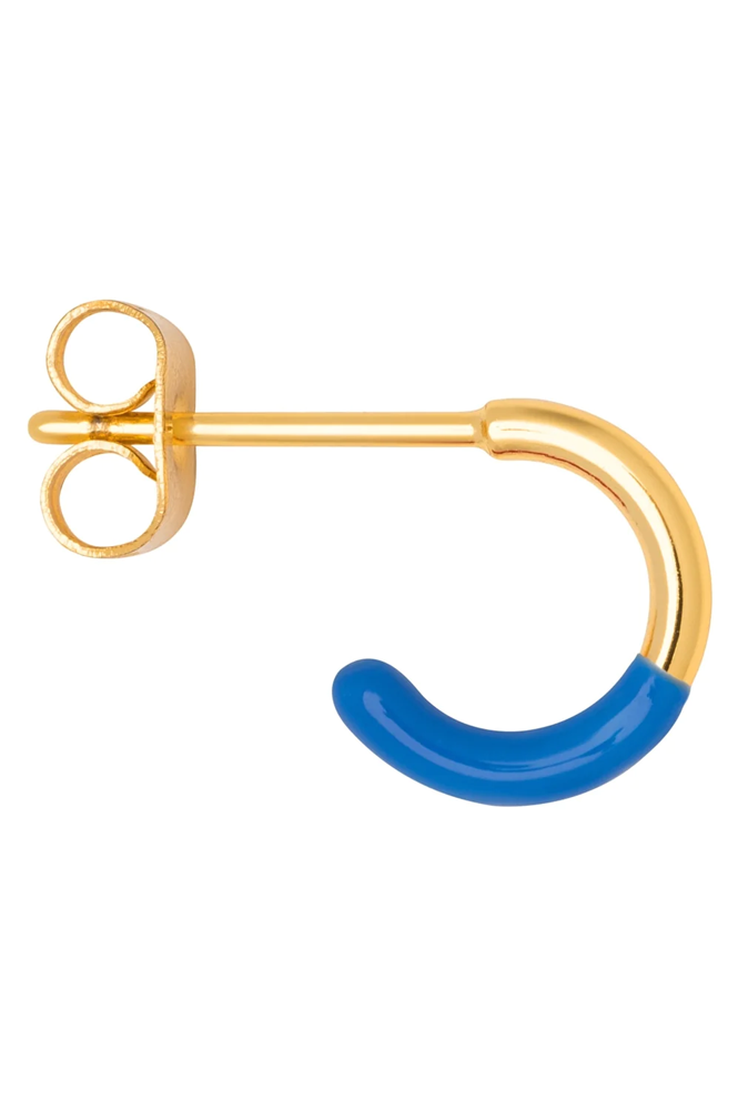 Lulu Blue Half Dip Single Hoop Earring - The Mercantile London