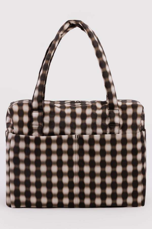 Baggu Blurred Brown Gingham Cloud Carry-On Bag - The Mercantile London