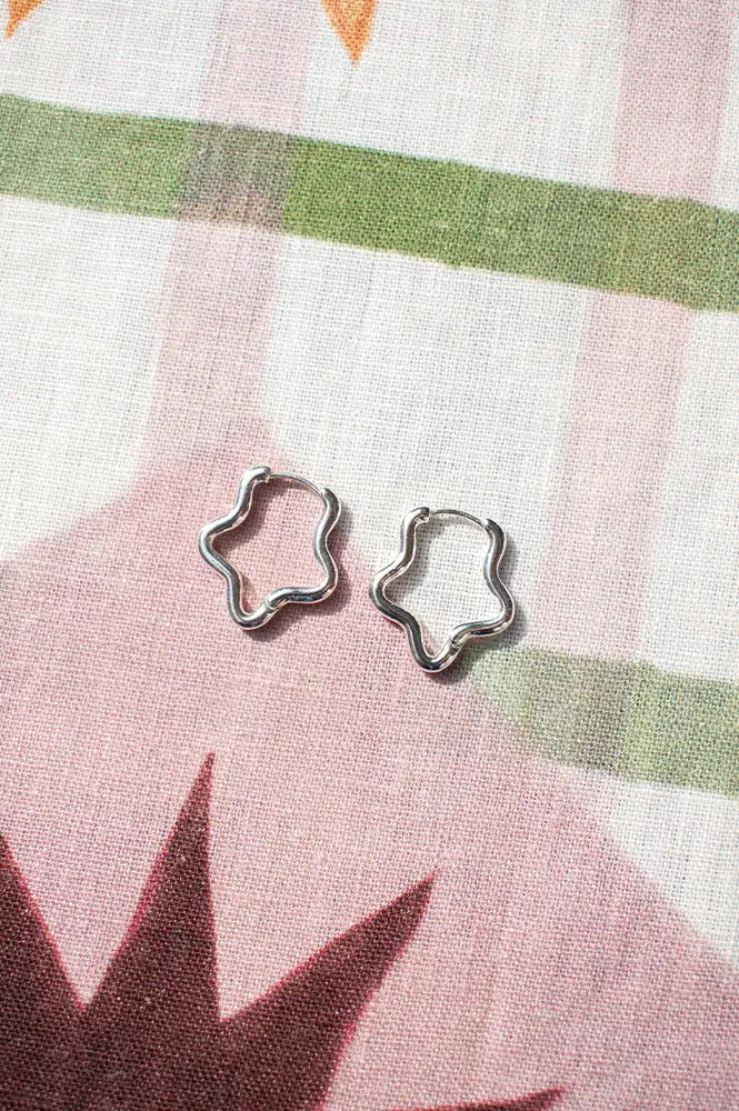 B.M.L Soraya Silver Hoop Earrings