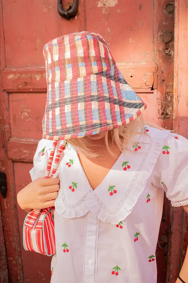 Épice Paris Bob Checked Linen Sun Hat - The Mercantile London