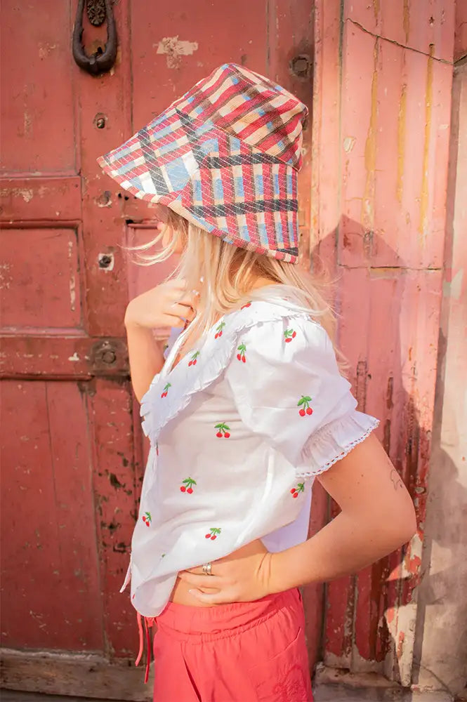 Épice Paris Bob Checked Linen Sun Hat - The Mercantile London