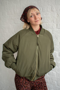 Numph Etera Reversible Grape Leaf Bomber Jacket - The Mercantile London