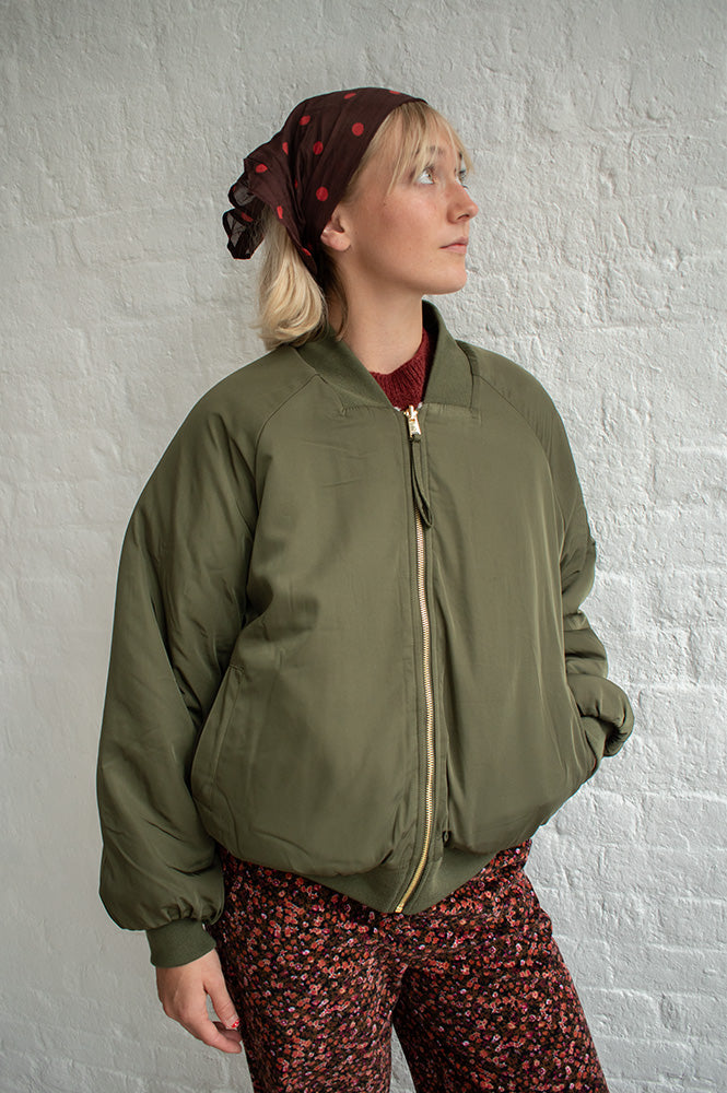 Numph Etera Reversible Grape Leaf Bomber Jacket - The Mercantile London