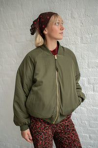 Numph Etera Reversible Grape Leaf Bomber Jacket - The Mercantile London