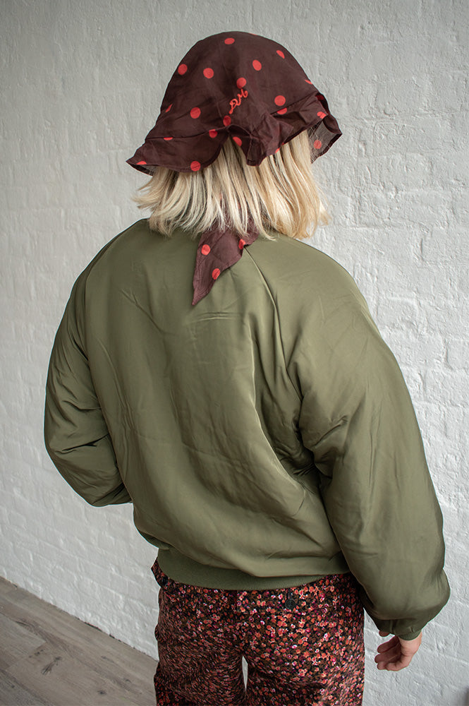 Numph Etera Reversible Grape Leaf Bomber Jacket - The Mercantile London