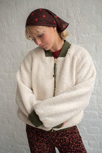 Numph Etera Reversible Grape Leaf Bomber Jacket - The Mercantile London