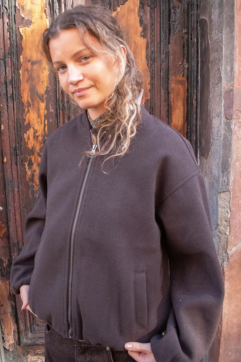 ICHI Jannet Mole Brown Bomber Jacket